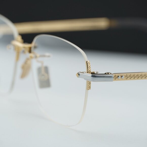 Dior CD DIAMONDO S5U B300 Rimless Rectangle Eyeglasses 52mm - Gold - Picture 2 of 11
